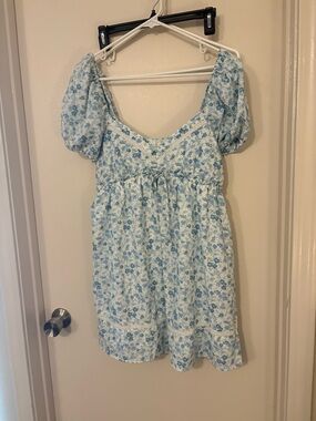 Altar'd State Blue Floral Mini Dress size large new